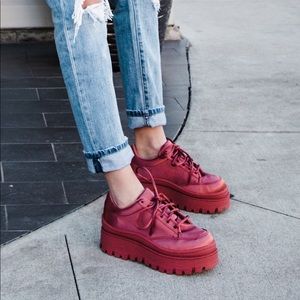 Jeffrey Campbell Rose Satin Platform Sneakers